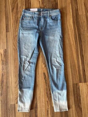 7 for all Mankind the Ankle Skinny Ombré Light Denim 27